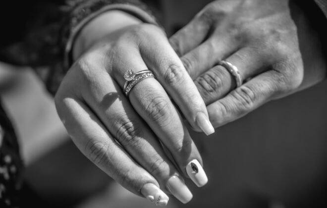 how to wear engagement ring and wedding band
